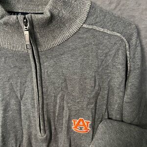 Auburn Tigers Men's X-Large Gray Quarter-Zip Sweater with Auburn Logo